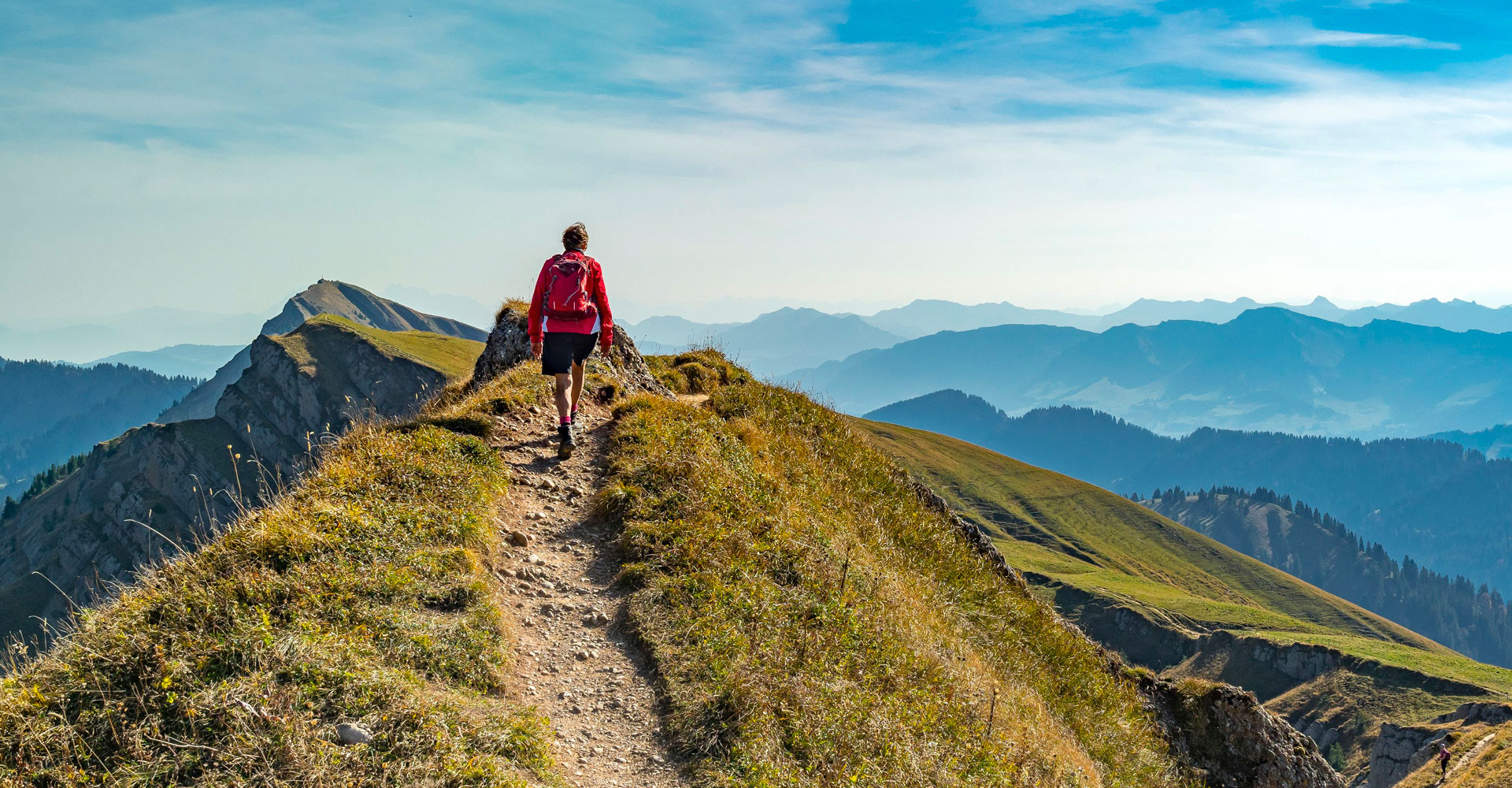 Hiking on a trail